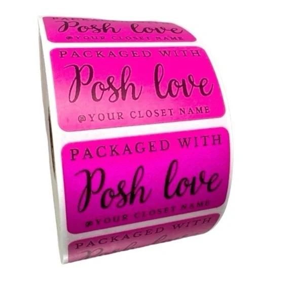 thank you stickers |packaged with posh love | custom stickers closet name new 2” - Picture 3 of 4